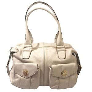 Michael kors cream white leather front pockets bag